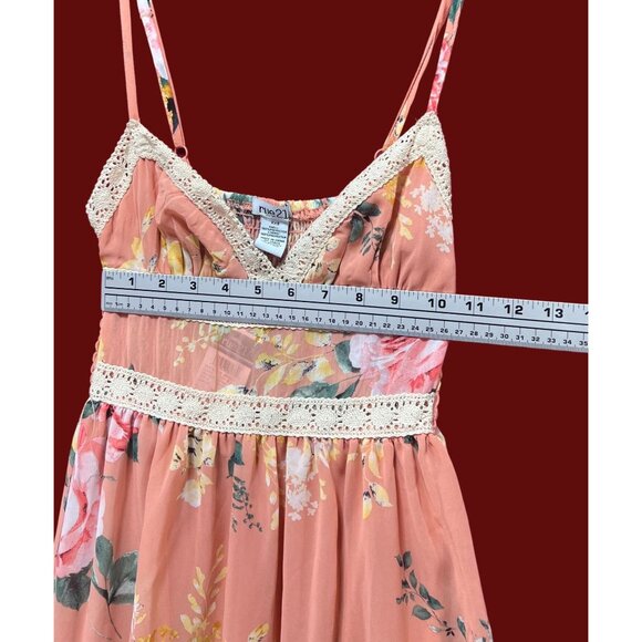 Rue 21 - Women's Sumer Sleeveless High Low Hem Ruffle Floral Dress - Pink - XXS - Picture 3 of 16